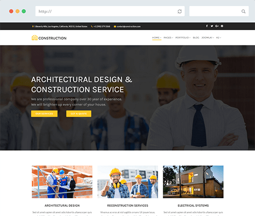 Responsive Free Joomla Templates And Premium Construction Joomla Template