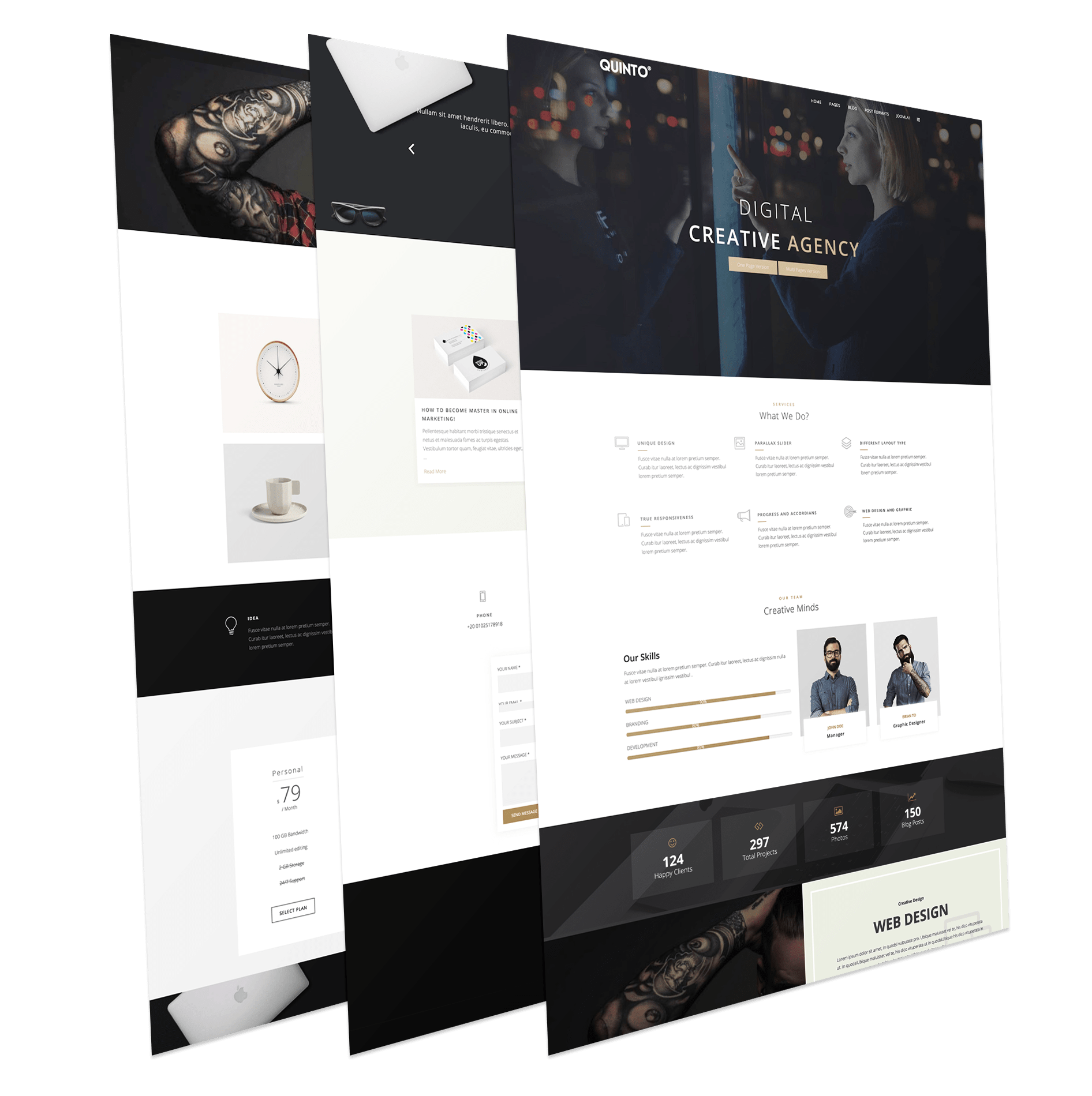 Quinto | Free Creative One Page Joomla Template