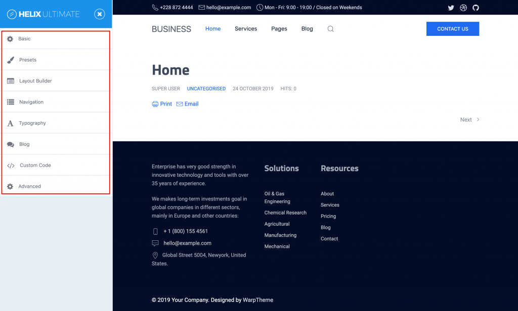 Starter Template Documentation Warptheme